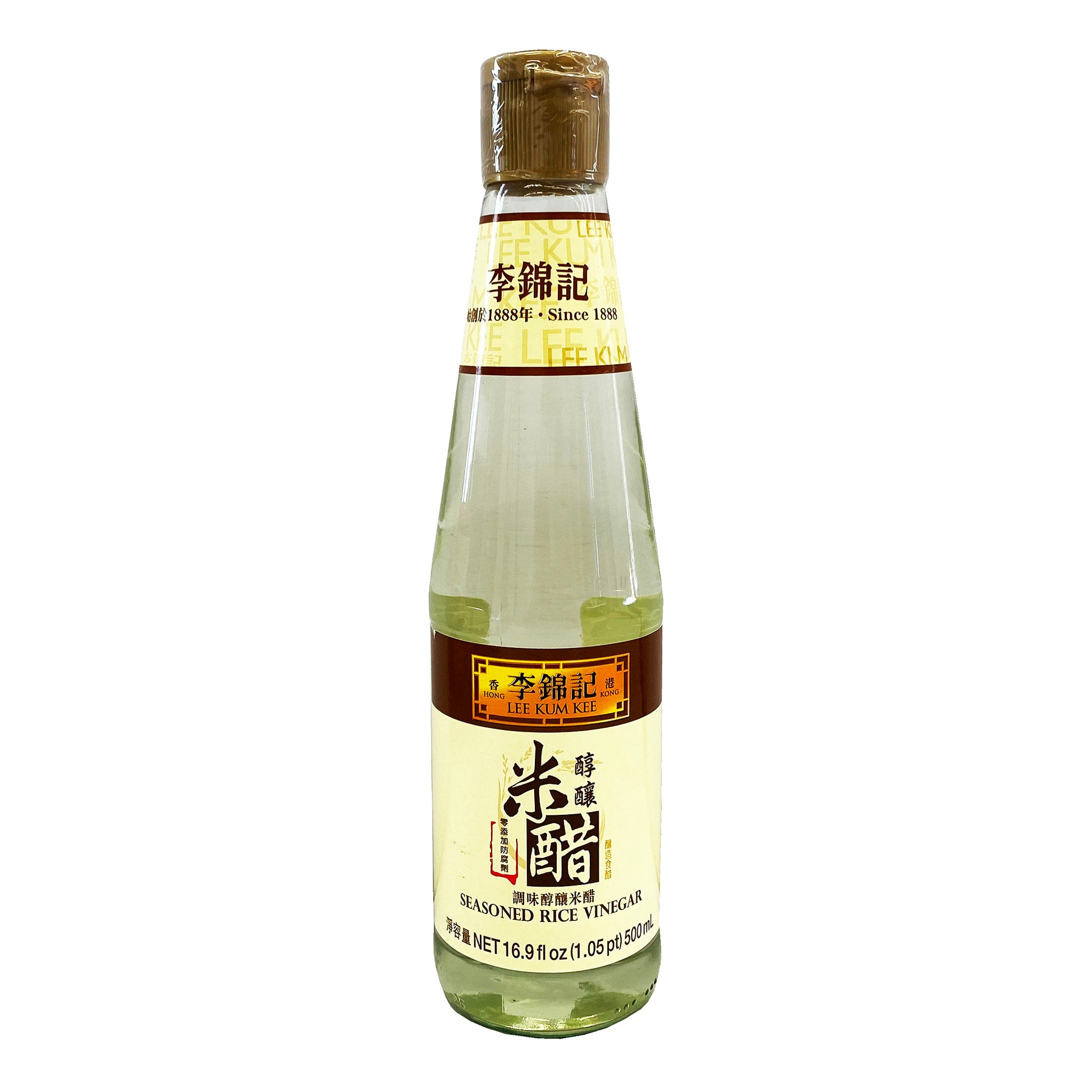 Front graphic image of Lee Kum Kee Seasoned Rice Vinegar 16.9oz (500ml) - 李锦记 - 调味纯酿米醋 16.9oz (500ml)
