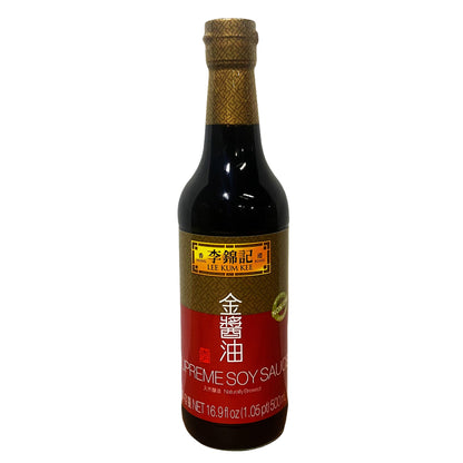 Front graphic image of Lee Kum Kee Supreme Soy Sauce 16.9oz - 李锦记 金酱油 16.9oz