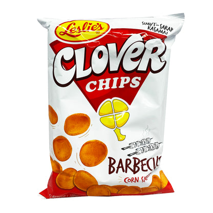 Front graphic image of Leslie's Clover Chips - Barbecue Flavor 5.11oz