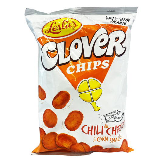 Front graphic image of Leslie's Clover Chips - Chili Cheese Flavor 5.11oz (145g)