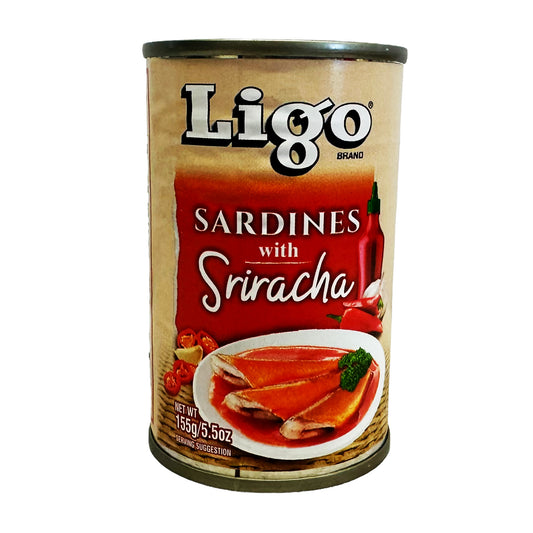 Front graphic image of Ligo Sardines With Sriracha 5.5oz (155g)