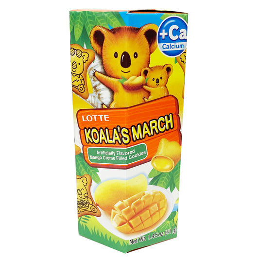 Front graphic image of Lotte Koala's March Chocolate Mango Cookies 1.45oz