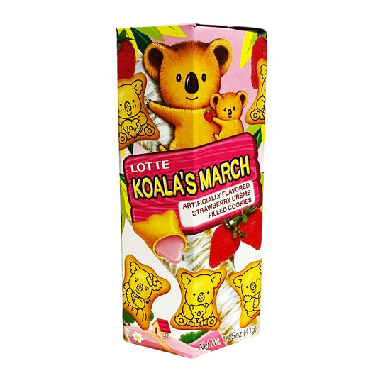 Front graphic image of Lotte Koala's March Strawberry Cookies 1.45oz