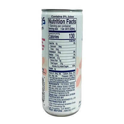 Back graphic image of Lotte Milkis Drink Can Peach Flavor 8.45oz
