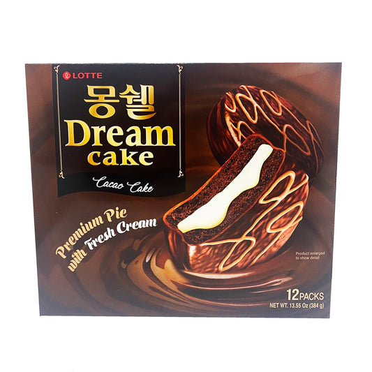 Front graphic image of Lotte Moncher Dream Cake - Cacao Flavor 13.55oz