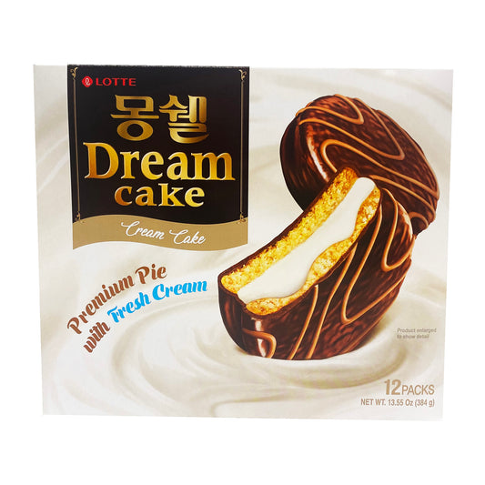 Front graphic image of Lotte Moncher Dream Cake - Cream Flavor 13.55oz