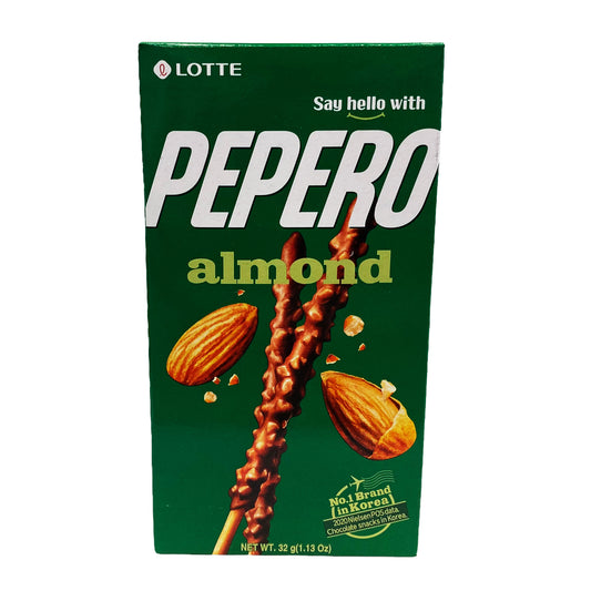 Front graphic image of Lotte Pepero Almond Choco Sticks 1.13oz