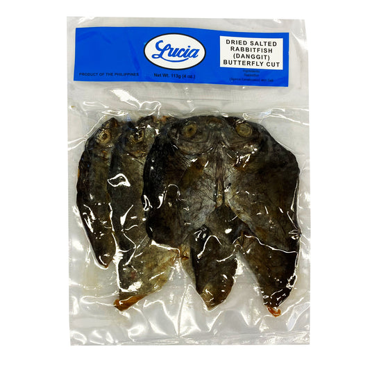 Front graphic view of Lucia Dried Salted Rabbitfish - Danggit 4oz