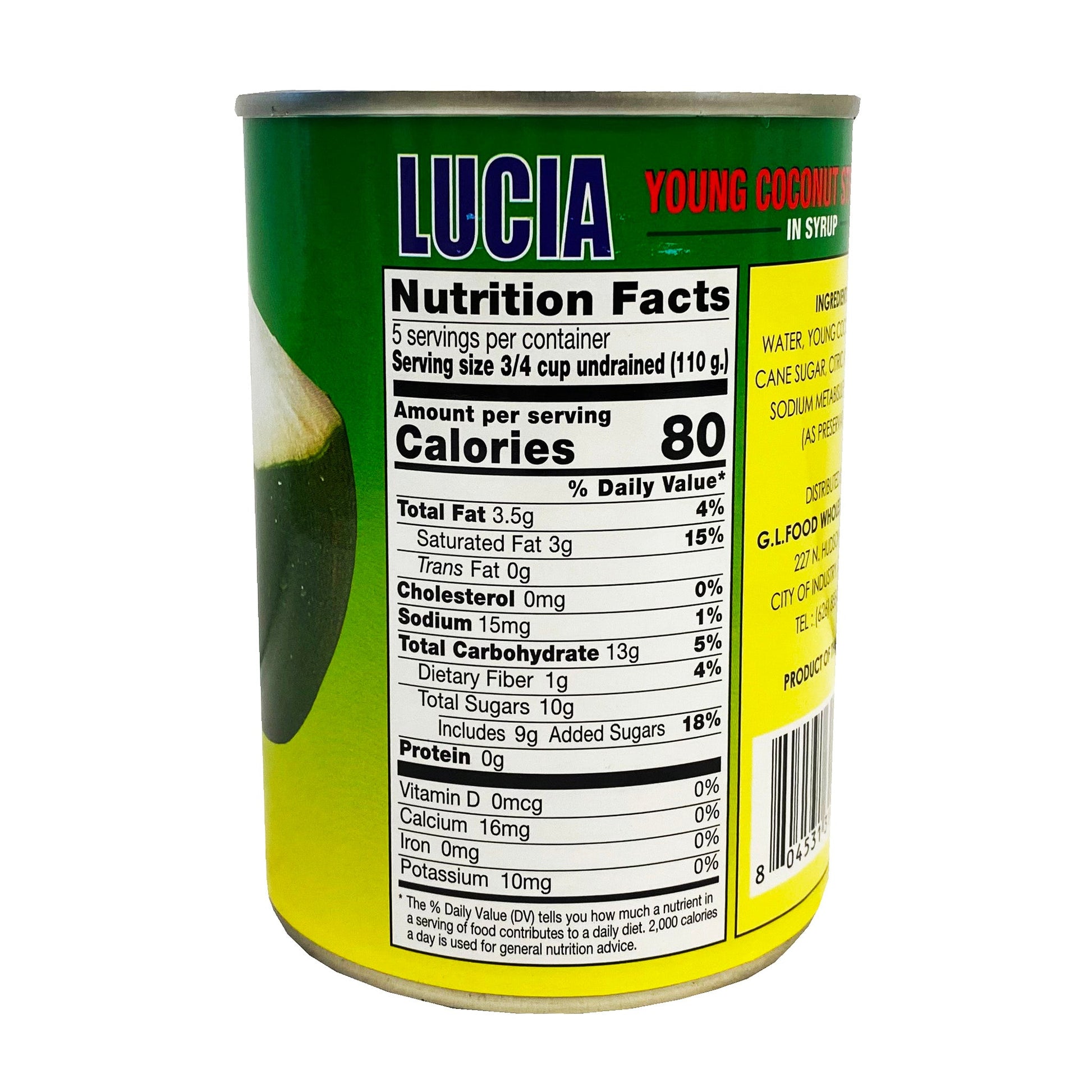 Back graphic image of Lucia Young Coconut Stripped In Syrup 20oz