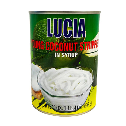 Front graphic image of Lucia Young Coconut Stripped In Syrup 20oz