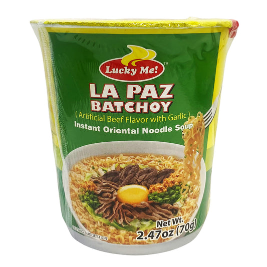 Front graphic image of Lucky Me Instant Cup Noodle Soup - La Paz Batchoy Flavor 2.47oz