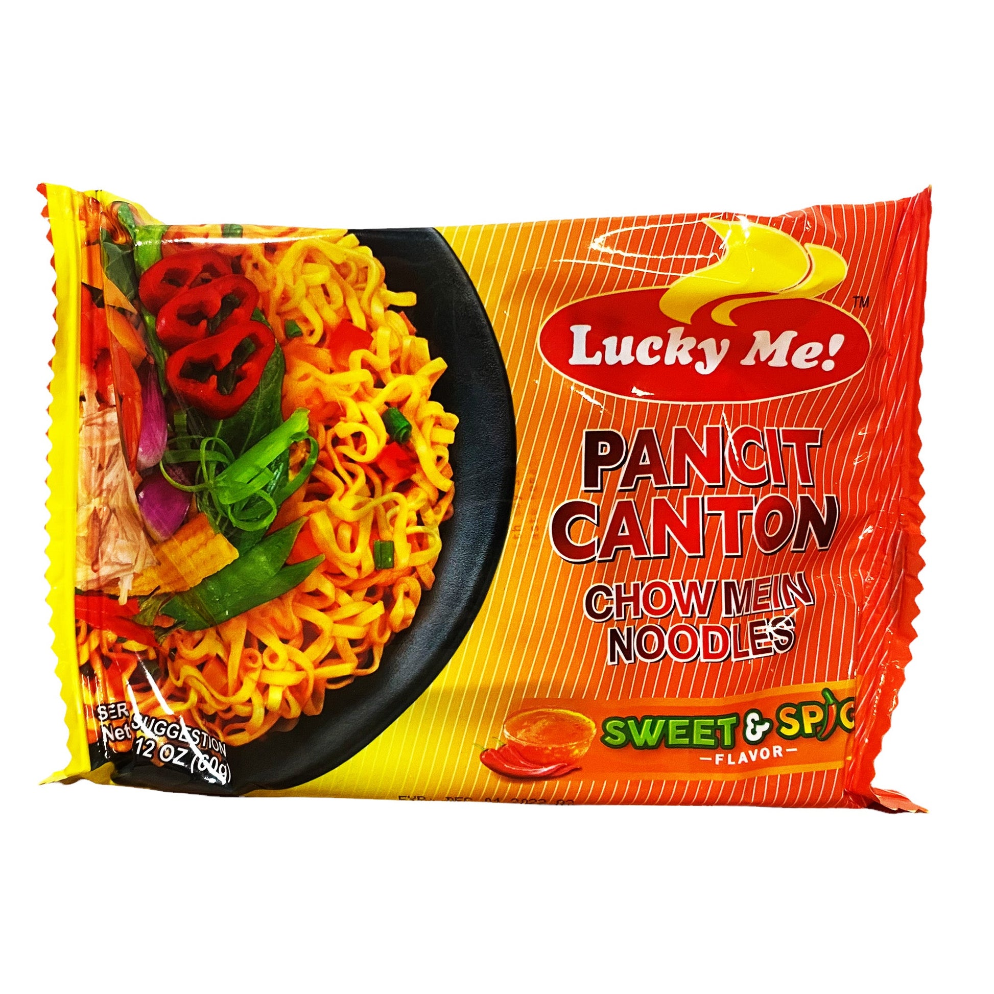Front graphic image of Lucky Me Pancit Canton - Sweet & Spicy Flavor 2.12oz