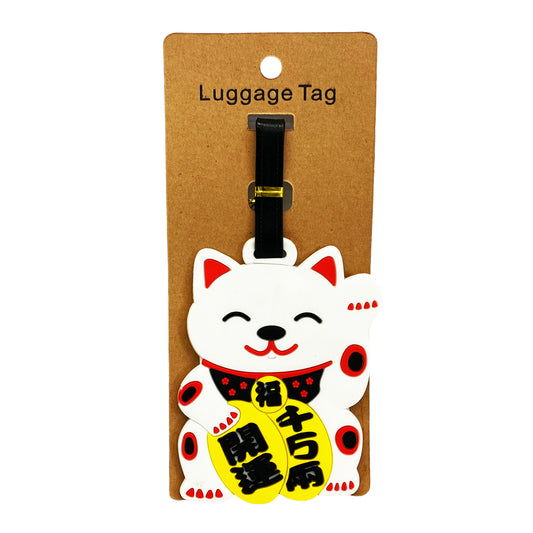 Front graphic view of Luggage Tag - Lucky Cat 6"H