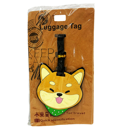 Front graphic view of Luggage Tag - Shiba Inu 5.25"H 