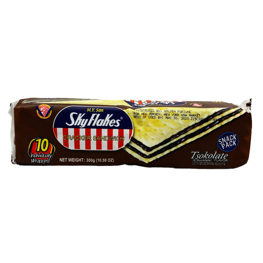Front graphic image of MY San SkyFlakes Cracker Sandwich - Chocolate Flavor 10.58oz