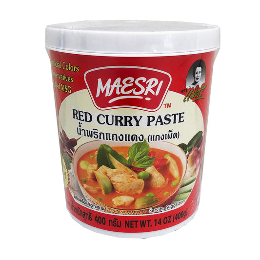 Front graphic image of Maesri Red Curry Paste 14oz