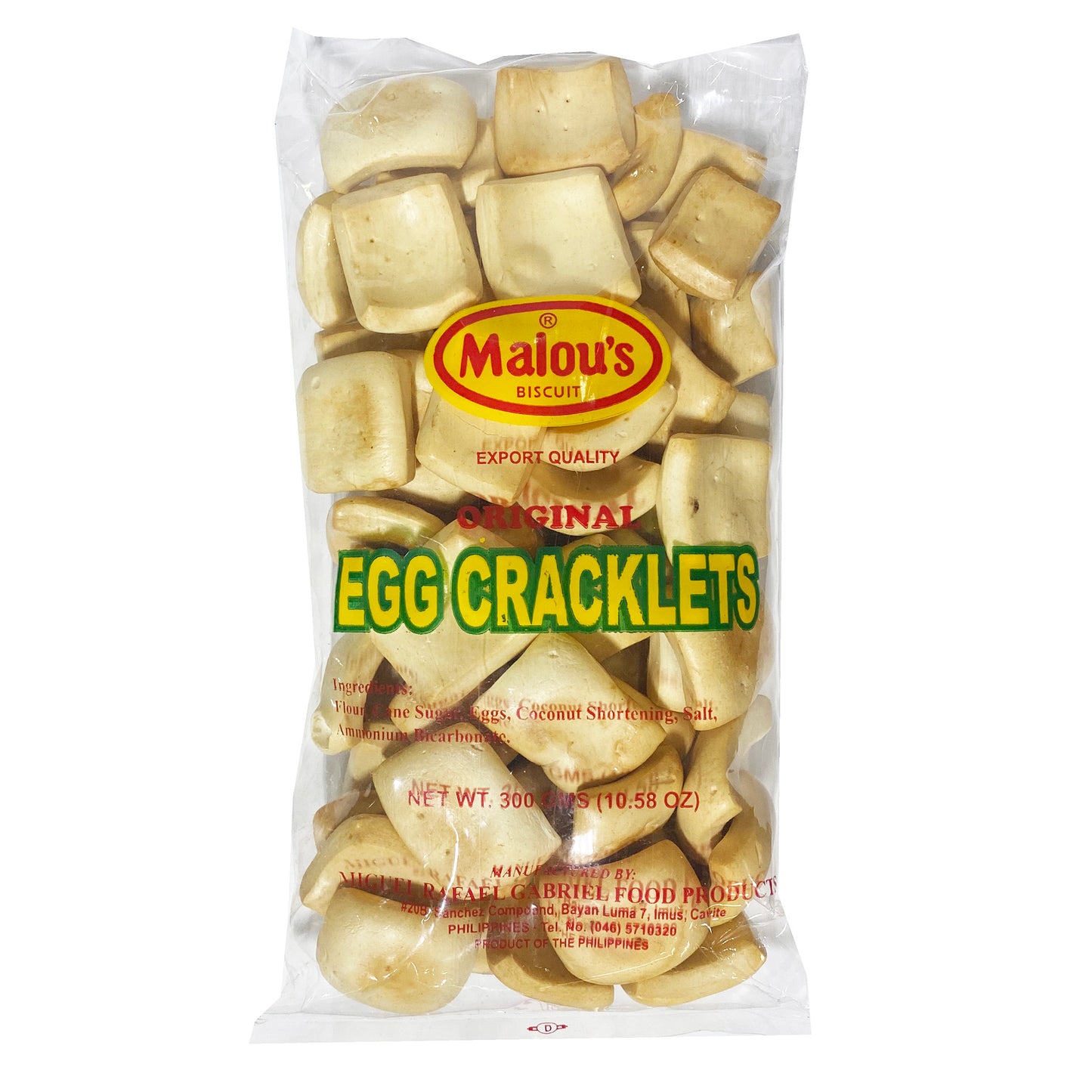Front graphic image of Malou's Egg Cracklet 10.58oz