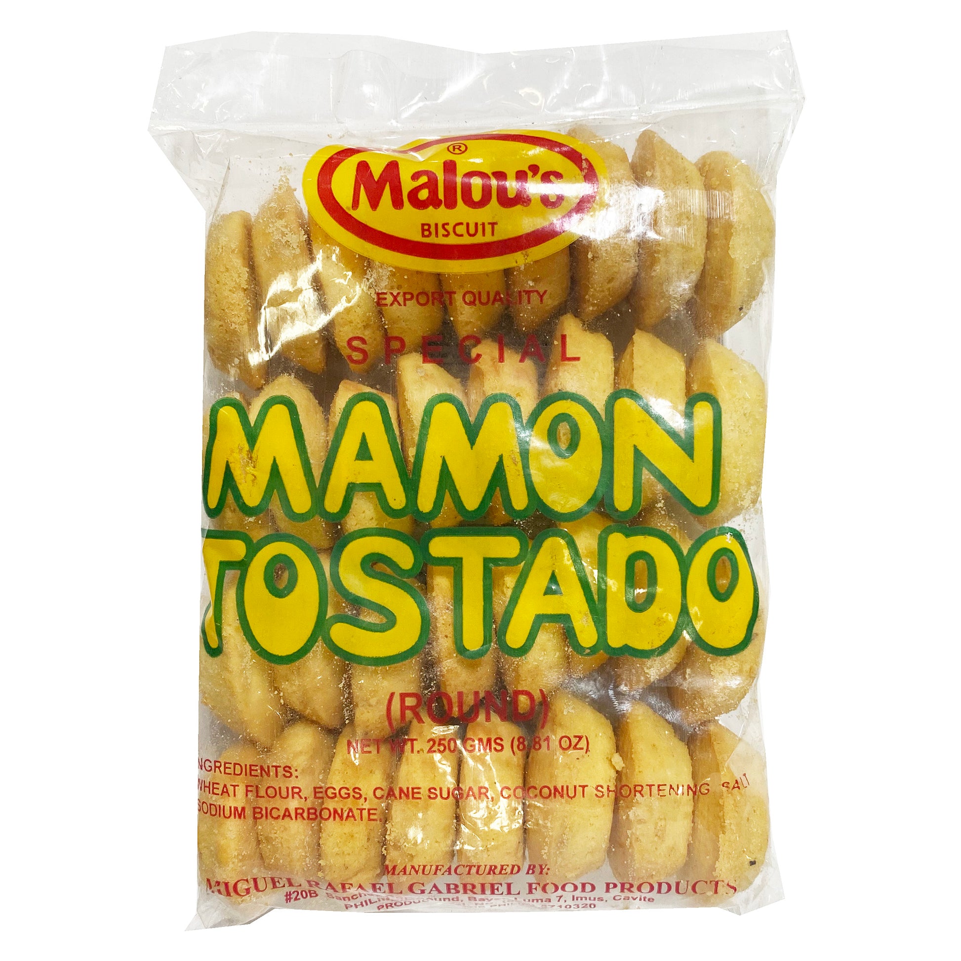 Front graphic image of Malou's Mamon Tostado 8.8oz