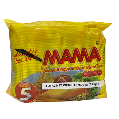 Front graphic image of Mama Instant Noodle (5 Pack) - Chicken Flavor 9.7oz
