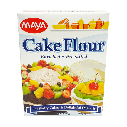 Front graphic image of Maya Cake Flour 14.1oz