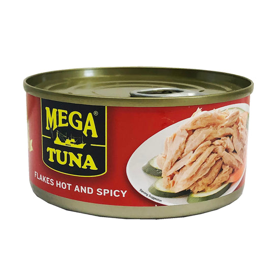 Front graphic image of Mega Tuna Flakes - Hot And Spicy 6.35oz