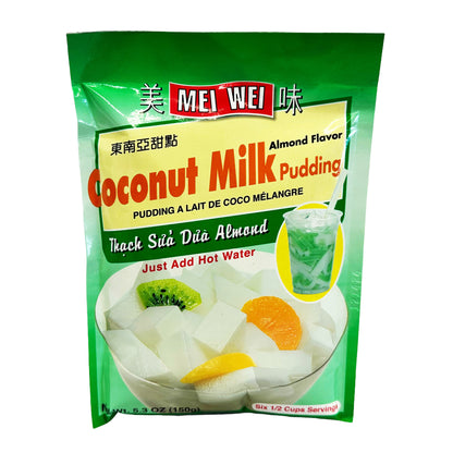 Front graphic image of Mei Wei Coconut Milk Pudding - Almond Flavor 5.3oz (150g)