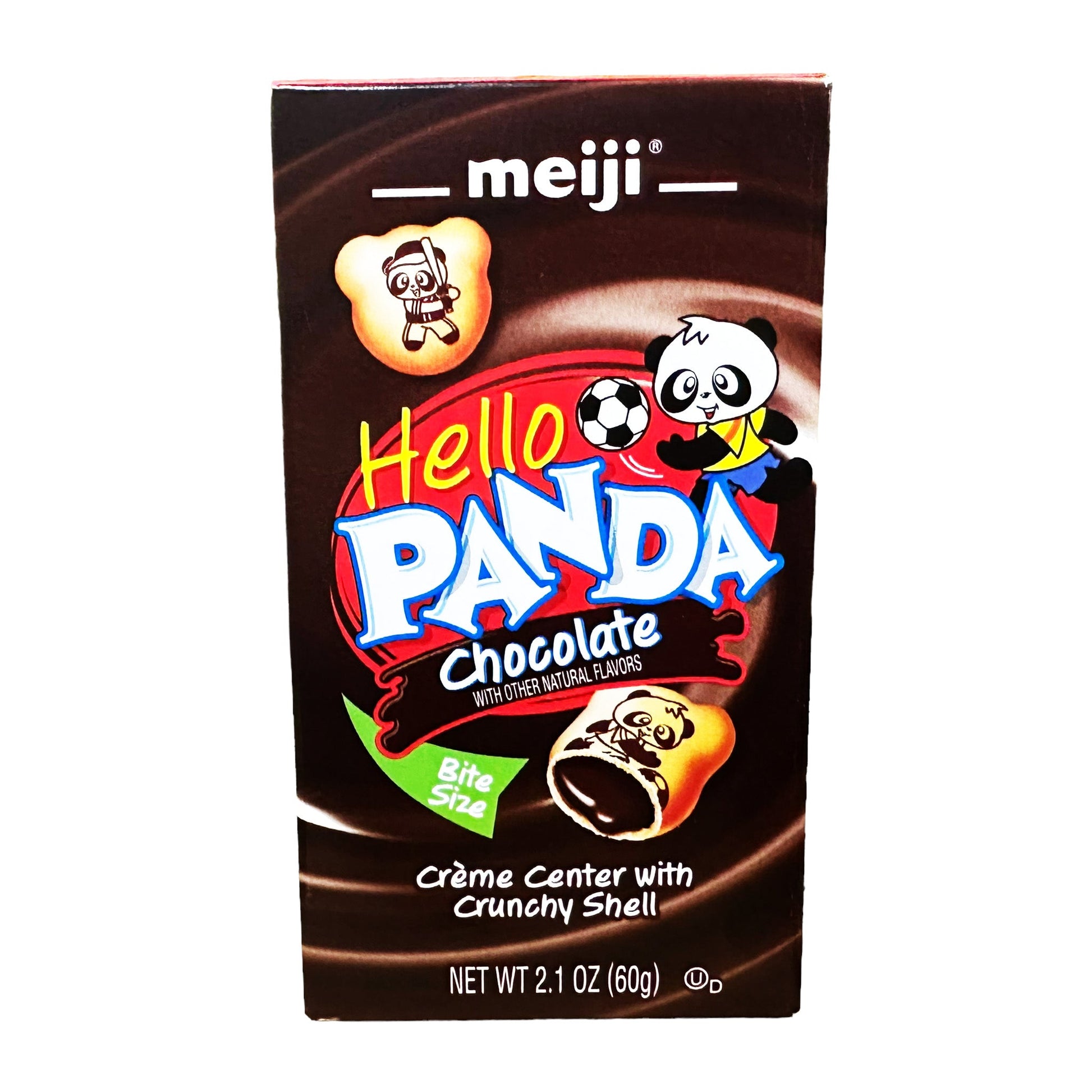 Front graphic image of Meiji Hello Panda Cookies - Chocolate Cream 2.1oz