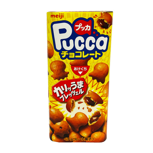 Front graphic image of Meiji Pucca Biscuits - Chocolate Flavor 1.51oz (43g)