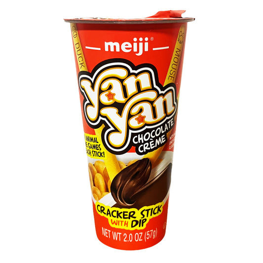 Front graphic image of Meiji Yan Yan Cracker Stick With Dip - Chocolate Cream 2oz