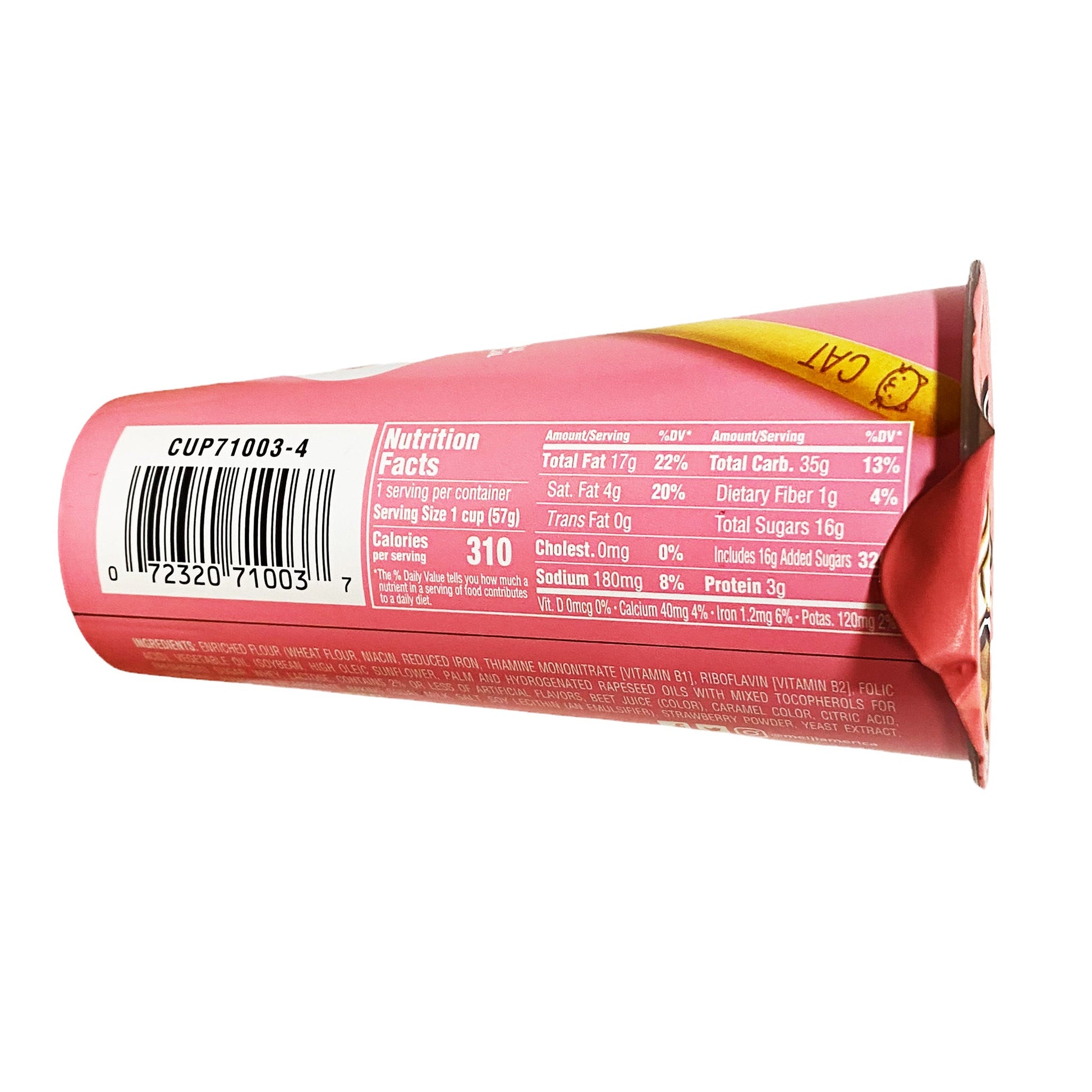 Side graphic image of Meiji Yan Yan Cracker Stick With Dip - Strawberry Cream 2oz