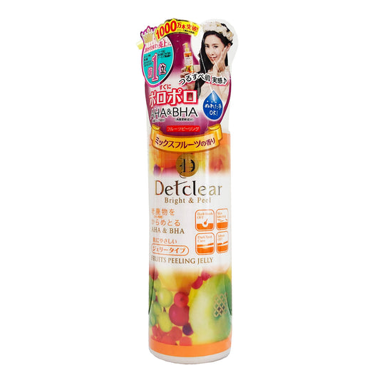 Front graphic view of Meishoku Detclear Facial Bright and Peel Peeling Gel - Mix Fruit 6.1oz