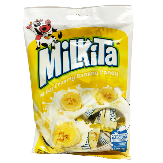 Front graphic image of Milkita Creamy Shake Candy - Banana Flavor 4.23oz (120g)