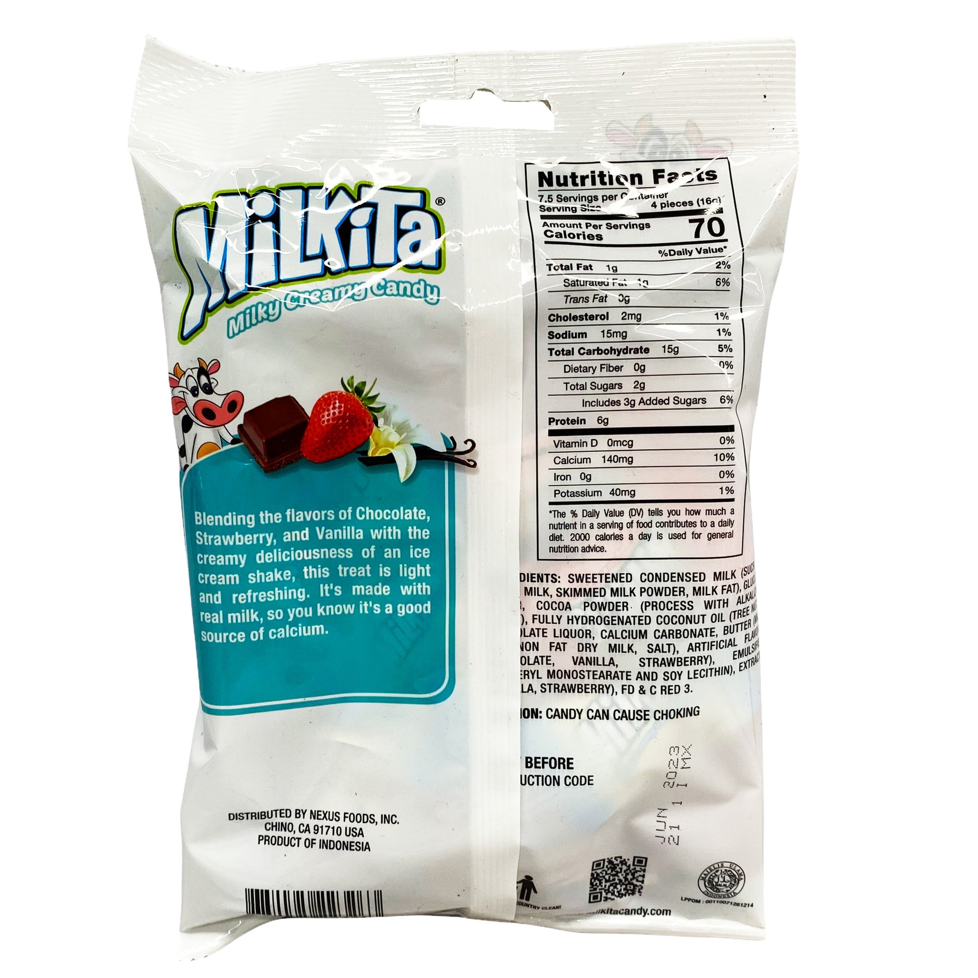 Back graphic image of Milkita Creamy Shake Candy - Neapolitan Mix 4.23oz (120g)
