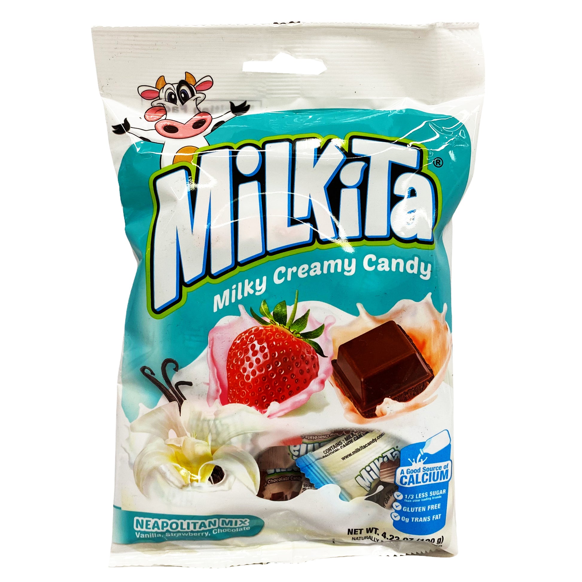 Front graphic image of Milkita Creamy Shake Candy - Neapolitan Mix 4.23oz (120g)