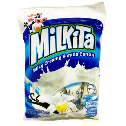 Front graphic image of Milkita Creamy Shake Candy - Vanilla Flavor 4.23oz (120g)