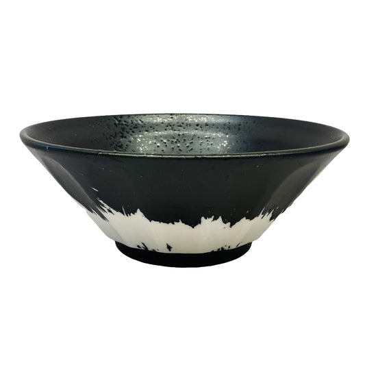 Front graphic view of Miya Bincho Black Noodle Bowl 7.75 X 3 Inches 