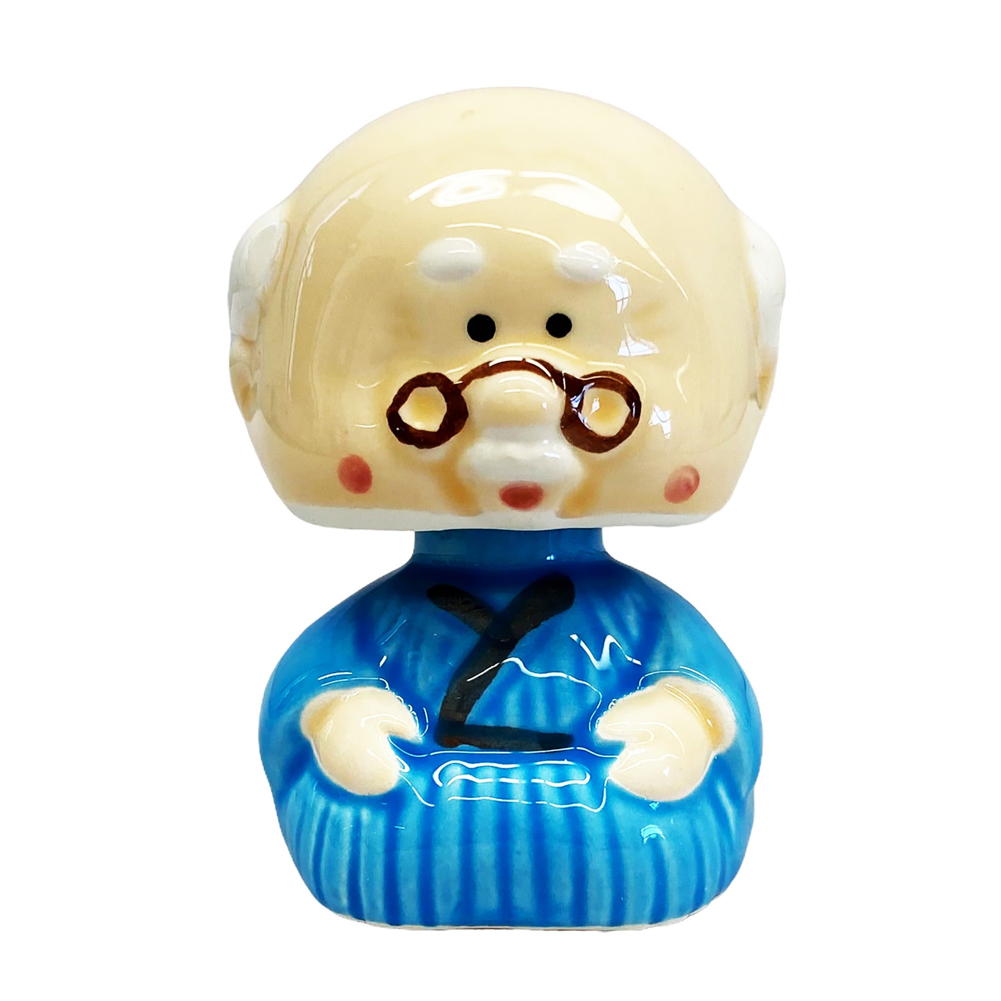 Front graphic view of Miya Bobblehead Ornament - Grandpa 2.5 Inches
