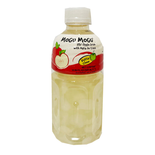 Front graphic image of Mogu Mogu Apple Juice with Nata De Coco 10.82oz