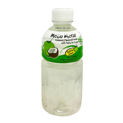Front graphic image of Mogu Mogu Coconut Juice with Nata De Coco 10.82oz