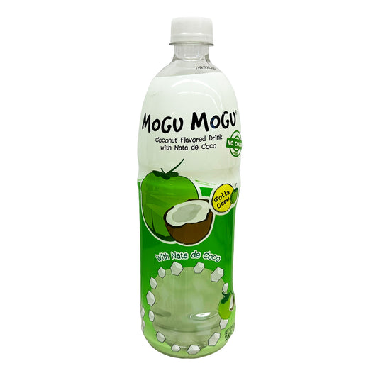 Front graphic image of Mogu Mogu Coconut Juice with Nata De Coco 33.8oz (1000ml)