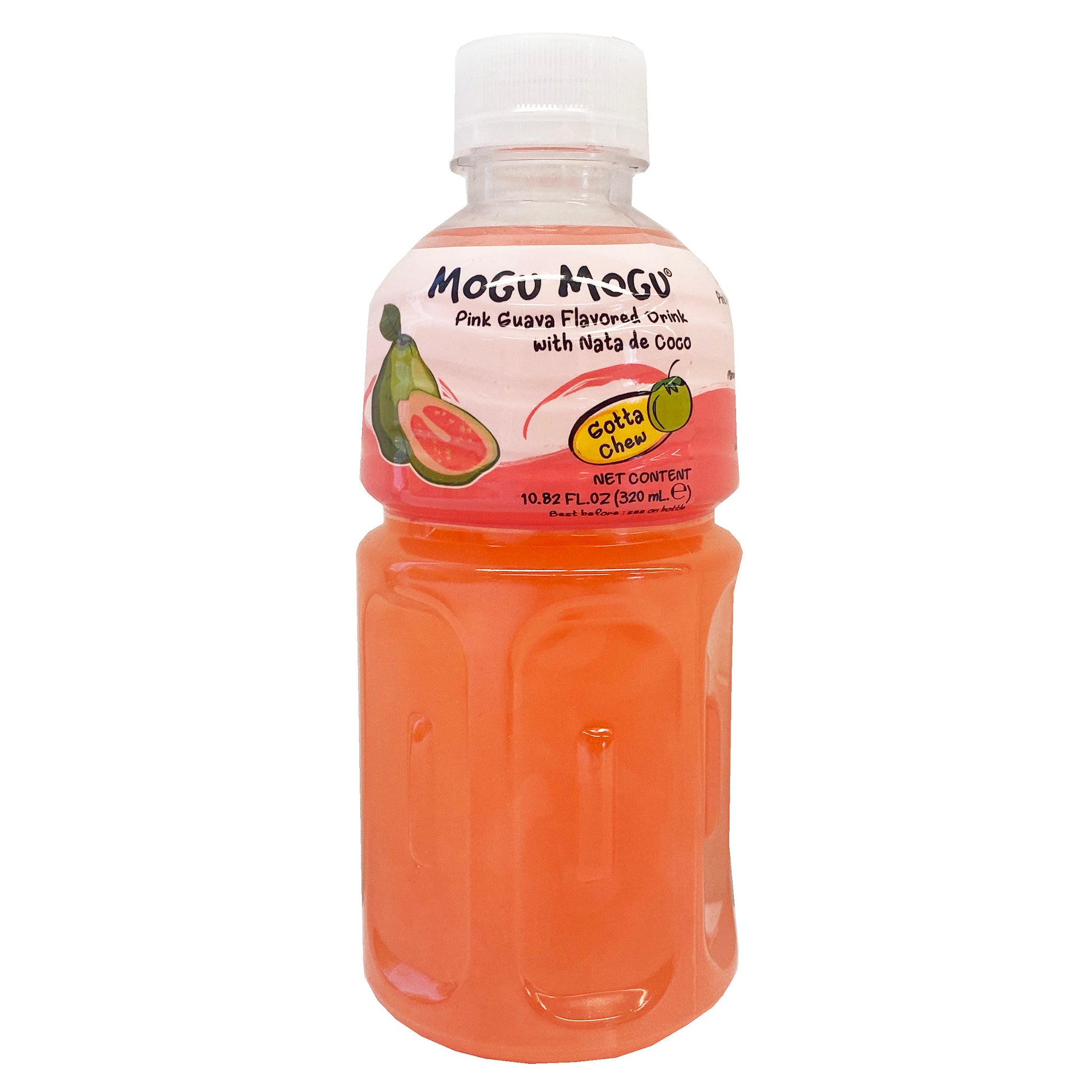 Front graphic image of Mogu Mogu Pink Guava Juice with Nata De Coco 10.82oz