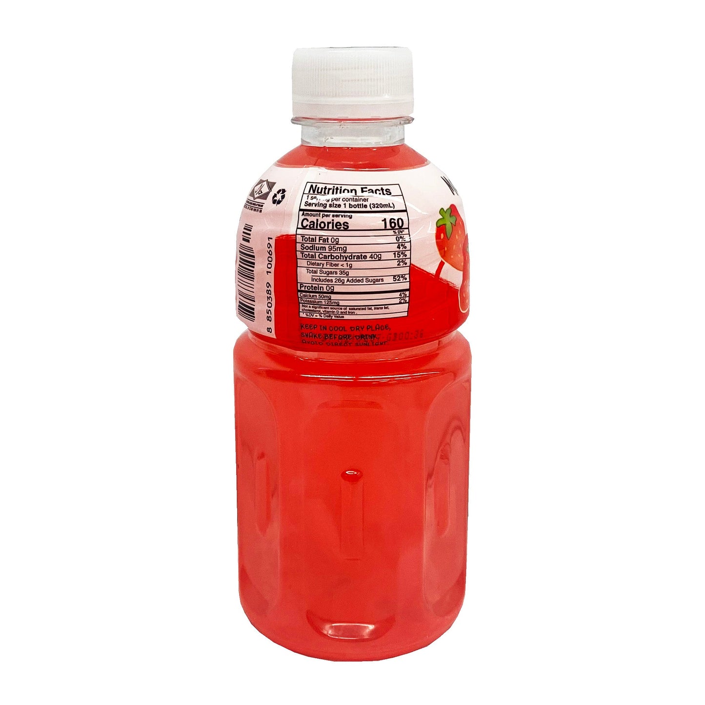 Back graphic image of Mogu Mogu Strawberry Juice with Nata De Coco 10.82oz