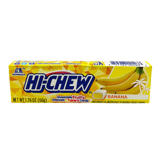 Front graphic view of Morinaga Hi-Chew Chewy Candy - Banana Flavor 1.76oz