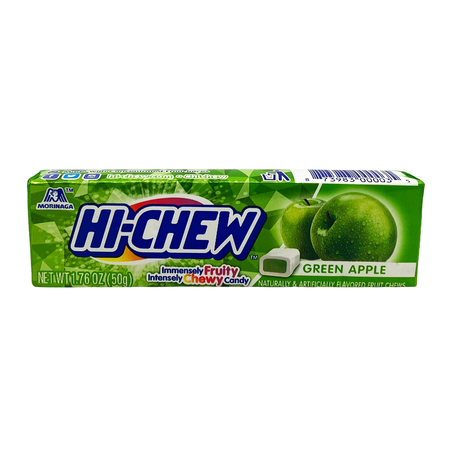 Front graphic view of Morinaga Hi-Chew Chewy Candy - Green Apple Flavor 1.76oz