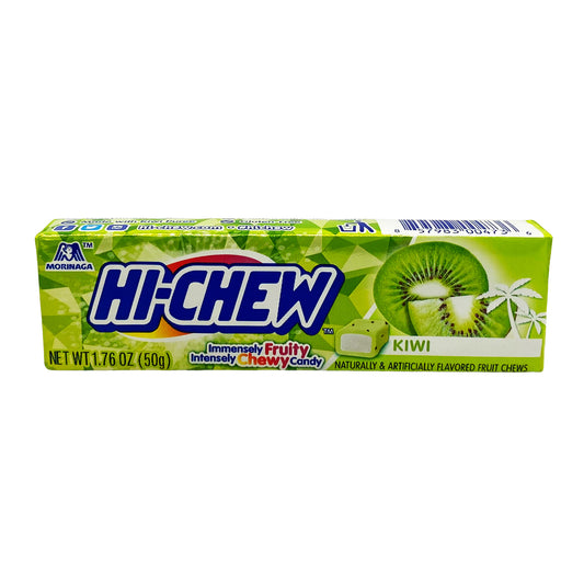 Front graphic view of Morinaga Hi-Chew Chewy Candy - Kiwi Flavor 1.76oz