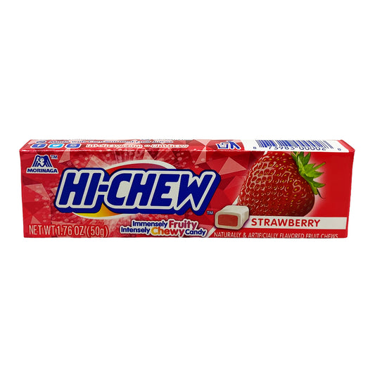Front graphic view of Morinaga Hi-Chew Chewy Candy - Strawberry Flavor 1.76oz