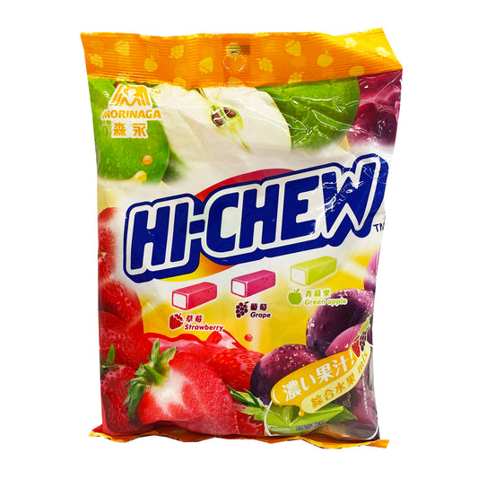 Front graphic image of Morinaga Hi-Chew Chewy Candy Mixed - Strawberry, Grape, Green Apple Flavor 3.88oz (110g)