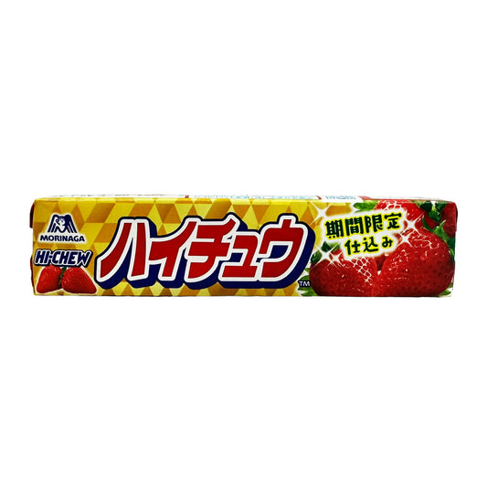 Front graphic image of Morinaga Japanese Hi-Chew Chewy Candy - Strawberry Flavor 1.94oz (55g)