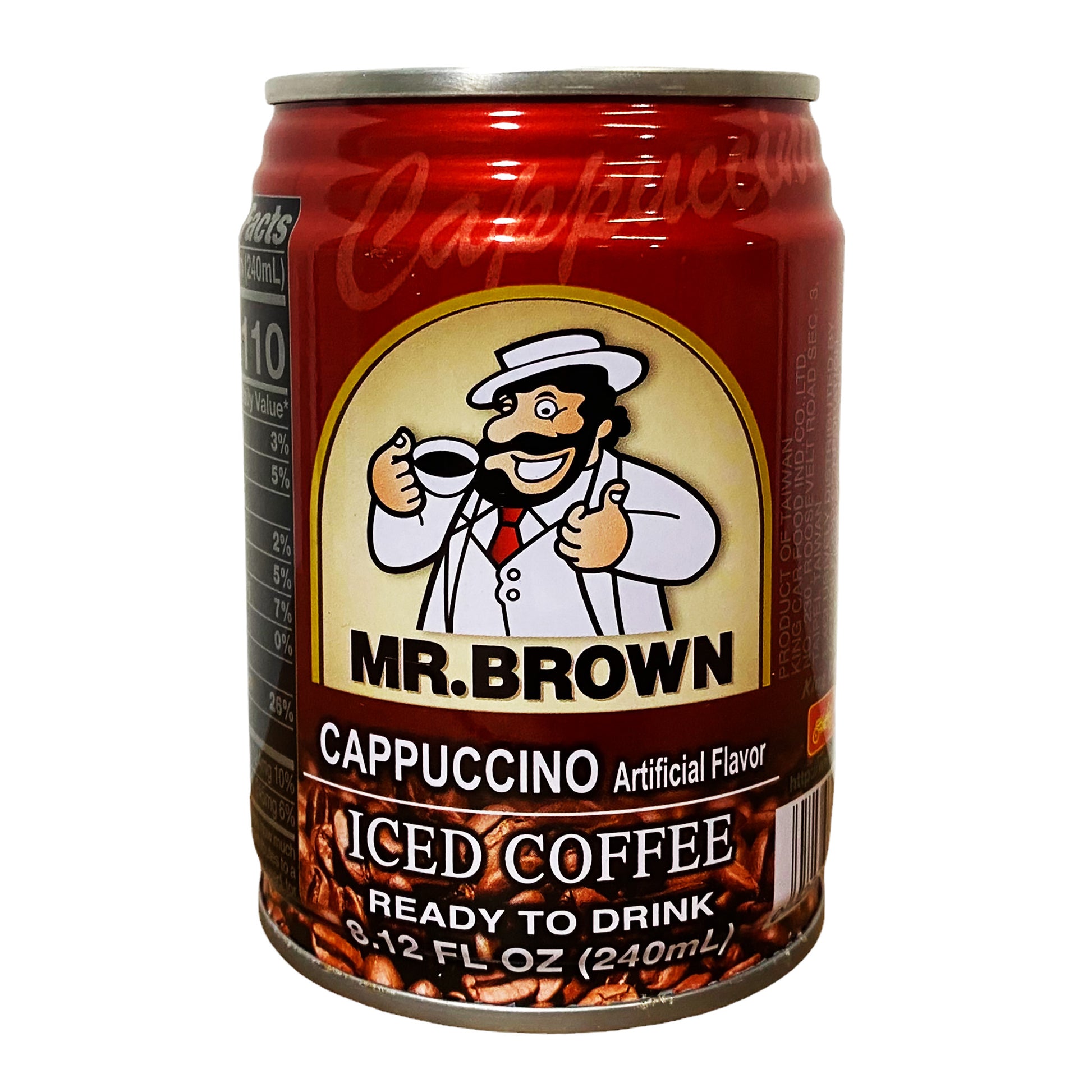 Front graphic image of Mr. Brown Iced Coffee - Cappuccino 8.12oz