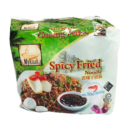 Front graphic image of MyKuali Spicy Fried Noodle 4 Pack 14.10oz